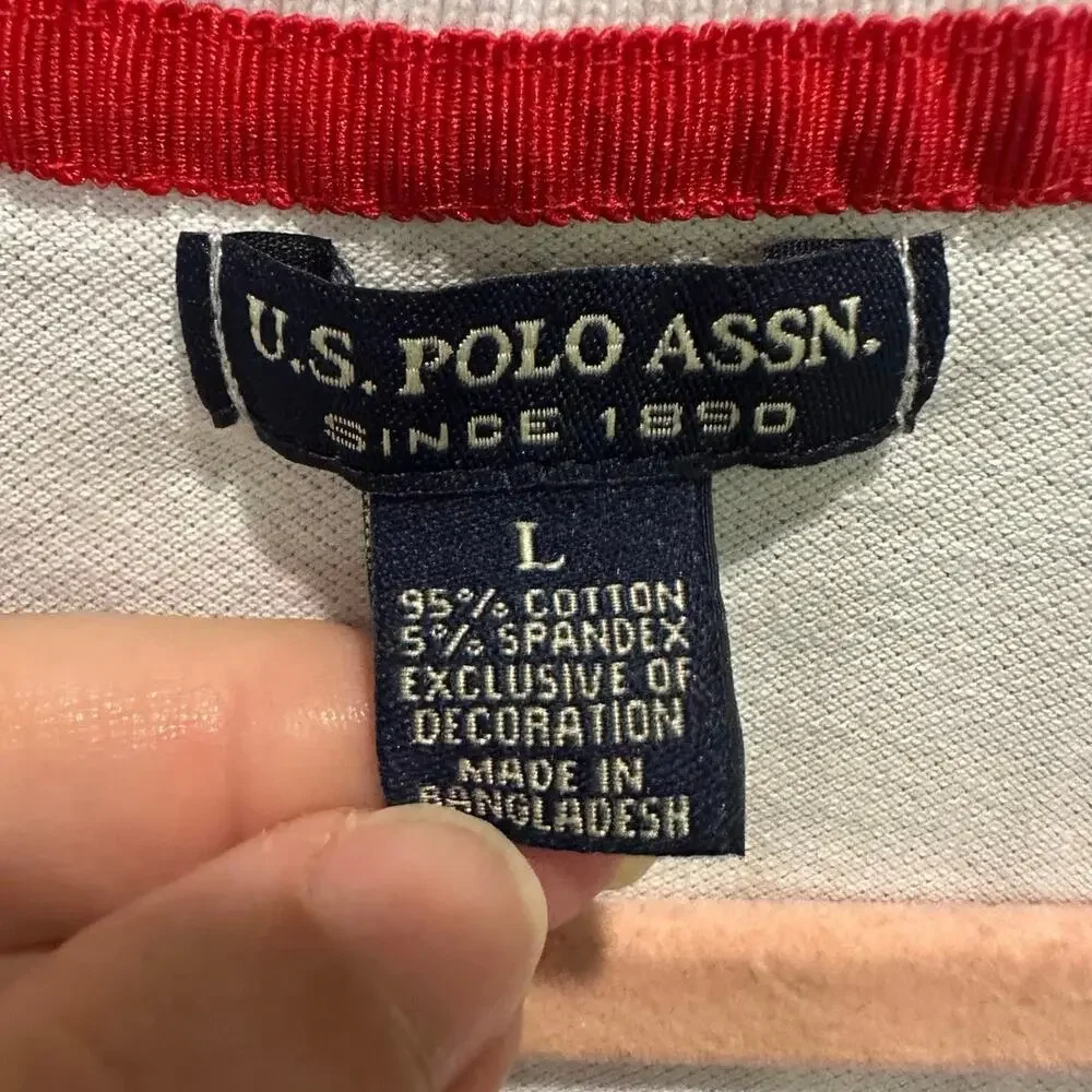 Vintage US Polo Assn Sleeveless Polo Top White Sporty Y2K Indie Sleaze L